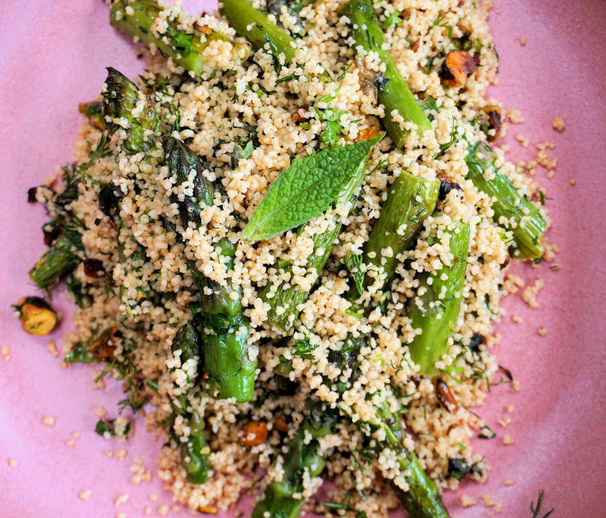 Couscous With Asparagus And Pistachios Recipe Cuisine Fiend
